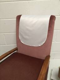 Pack Of 4 Plain White Satin Weave Shiny Overlocked Edge Chair Back Covers Antimacassar Head Rest Protection Xs - thumbnail 1