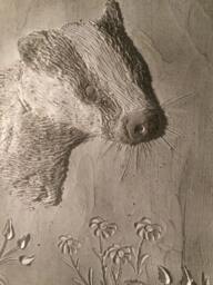 Badger Wall Sculpture, Badger Plaque, Composite Stone, Ornament, Kitchen Art, Woodland Animal, Garden Sculpture - thumbnail 1