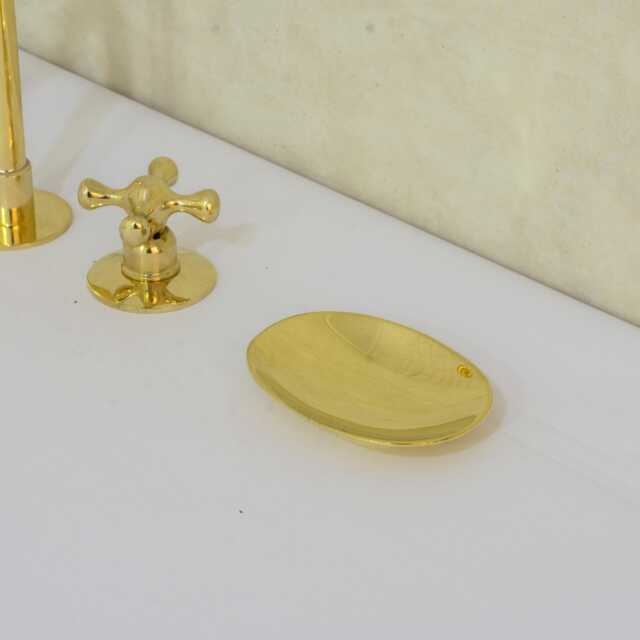 Unlacquered Brass Soap Dish, Countertop Bar Holder, Caddy - image 1