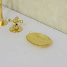 Unlacquered Brass Soap Dish, Countertop Bar Holder, Caddy - thumbnail 1
