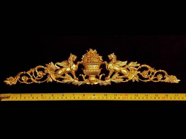 Large Gilt Or White French Antique Empire Style Decorative Wall Furniture Moulding Pediment Plastic Decoration - image 1