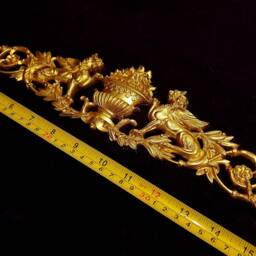 Large Gilt Or White French Antique Empire Style Decorative Wall Furniture Moulding Pediment Plastic Decoration - thumbnail 2
