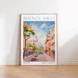 Buenos Aires Travel Poster, Argentina Print, Art, Colourful Decor, Gift - thumbnail 2