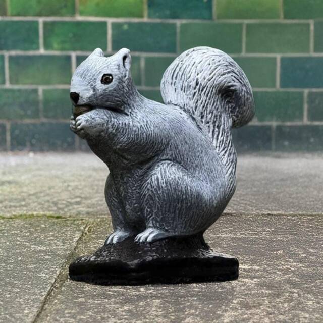 Concrete Squirrel Statue Stone With Nut Figurine Outdoor Animal Sculpture Cement Wildlife Art Woodland Decor Squirrel Lover Gift - image 1