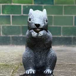 Concrete Squirrel Statue Stone With Nut Figurine Outdoor Animal Sculpture Cement Wildlife Art Woodland Decor Squirrel Lover Gift - thumbnail 2