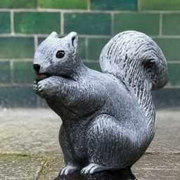 Concrete Squirrel Statue Stone With Nut Figurine Outdoor Animal Sculpture Cement Wildlife Art Woodland Decor Squirrel Lover Gift - thumbnail 3