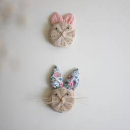 Rattan Pig Trophy Children's Wall Decoration - Baby Shower Gift Idea - thumbnail 2