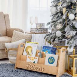 First Christmas Gift - Montessori Bookshelf, Nursery Bookcase, Modern Toddler Play Room, Furniture, B??cherregal Kinder - thumbnail 2