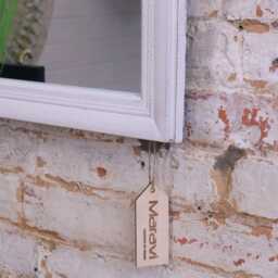 Panna Window Style Wall Mirror Rustic White Frame - thumbnail 3