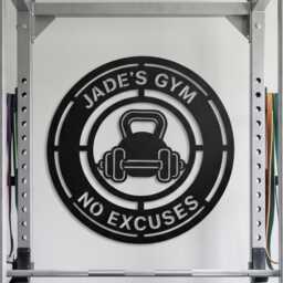 Personalised Gym Sign, Custom Gifts For Her Him, Fitness Center Bodybuilder Wall Hanging, Weightlifting Workout Room Home Gym, Barbell - thumbnail 1