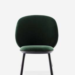 Green Velvet Low Chair Modern Accent Seating - thumbnail 2