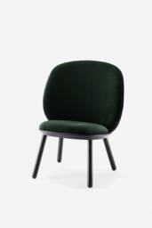 Green Velvet Low Chair Modern Accent Seating