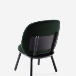 Green Velvet Low Chair Modern Accent Seating - thumbnail 3