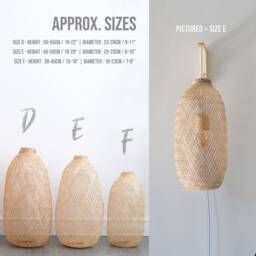 Handwoven Bamboo Wall Sconce Light - Thai Fishing Trap Lamp, Plug-In - thumbnail 4