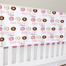 Donut Personalized Swaddle, Baby Girl Blanket, Custom Name Hospital Shower Gift, Toddler - thumbnail 2