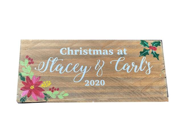 Personalized Christmas Family Name Wooden Sign Rustic Holiday Decor - image 1