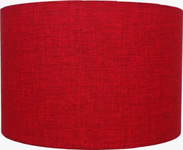 Red & Black Linen Drum Lampshade, Handmade Home Decor - image 1