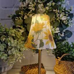 Cordless Touch Lamp. Beautiful Decoupaged Gisela Graham Inspired Sunflower Usb Rechargeable Table Lamp.hand Decorated.cordless