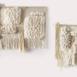 Woven Wall Hanging Set Warm Neutral Rustic Tapestry Ideal As Minimalist Above Bed Decor - thumbnail 3