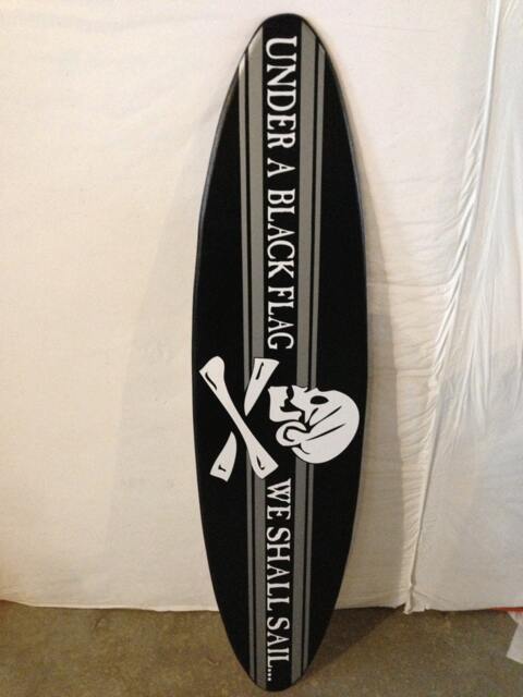 Custom Surfboard Wall Hanging Pirate Decor, Personalized Name