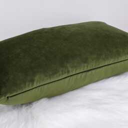 Knitted Velvet Olive Green Cushion Cover Cedar Moss Colourway, Soft Velvet Cushion Cover Decorative Pillow Case Rectangle, Bolster - thumbnail 2