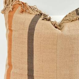 Brown Tribal Hemp Hand Woven Natural Dye Color Hmong Lumbar Pillow Cover - thumbnail 2