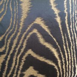 Schumacher Faux Bois Pillow Cover in Midnight Blue & Gray Woodgrain Patterned Woven Linen, Linen Backing, Choose Size - thumbnail 3