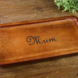 Engraved Wooden Tray For Mum - Rustic Handmade Keepsake - thumbnail 2