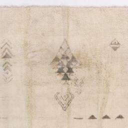 Hand Knotted Beni Ourain Rug Beige Moroccan Wool Carpet - thumbnail 3