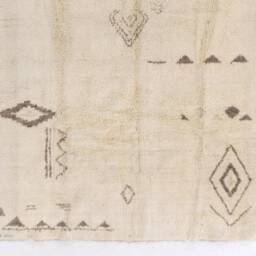 Hand Knotted Beni Ourain Rug Beige Moroccan Wool Carpet - thumbnail 2