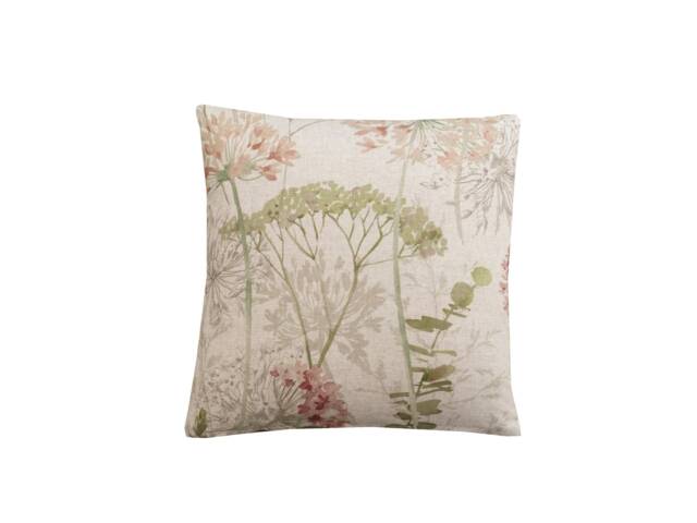 Floral Linen Throw Pillow Cover Wildflower Botanical Print - image 1