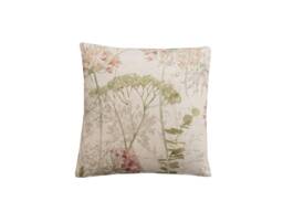 Floral Linen Throw Pillow Cover Wildflower Botanical Print - thumbnail 1