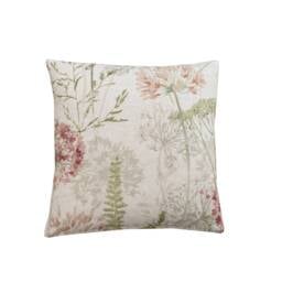 Floral Linen Throw Pillow Cover Wildflower Botanical Print - thumbnail 3