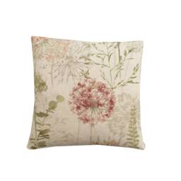 Floral Linen Throw Pillow Cover Wildflower Botanical Print - thumbnail 2