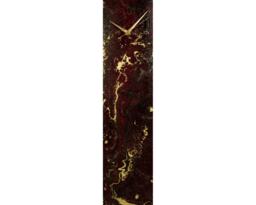 Unusual Wall Clock Dark Red & Gold Quirky With Lights For Modern Home Decor, Luxury Glass Decor Gift Her, Decorative