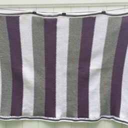 Rugby Stripe Textured Crochet Blanket - thumbnail 2