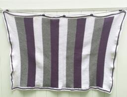 Rugby Stripe Textured Crochet Blanket - thumbnail 1