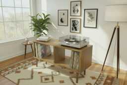Solid Wood Record Player Stand Vinyl Storage Cabinet, Hifi Rack