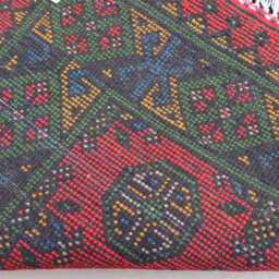 2'5x9'5 Turkmen Bukhara Runner Rug, Afghan Handmade Wool Red Green Blue Natural Veg Dyes Oriental Tribal Carpet Hallway Rug - thumbnail 4