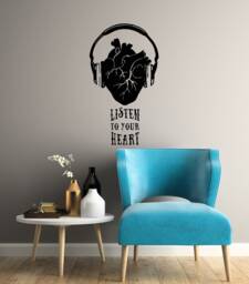 Inspirational Quote Vinyl Wall Decal Music Heart Headphones Musical Inspire Stickers Mural - #3000Di - thumbnail 1
