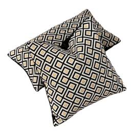 Geometric Diamonds Cushion Cover Black, White & Gold Nordic Throw Pillow - thumbnail 2