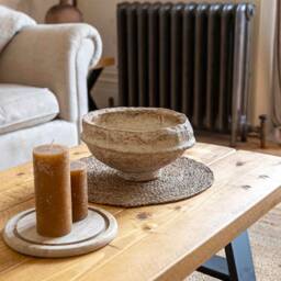 Rustic Solid Wood Coffee Table Handcrafted Box Leg Design - thumbnail 3