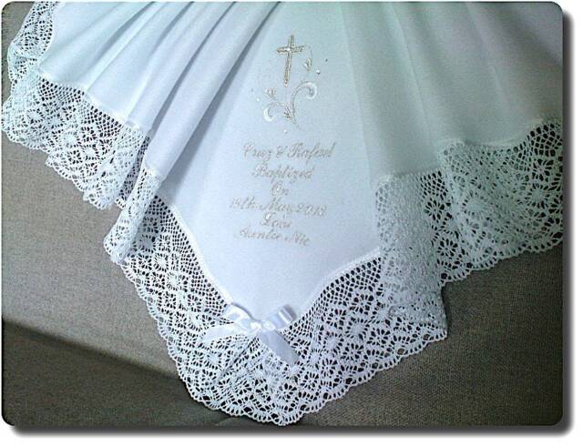 White Cream Or Ivory Warm Fleece Baby Blanket For A Baptizm Baptism Christening Personalized With Child's Name Cotton Cluny Lace - image 1