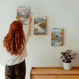 Canvas Wall Art Set Of 3 - Mountain Views With River & Autumn Trees, Orange Art, Landscapes Decor - thumbnail 3