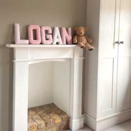 Fabric Letter - Pink Fabric Letter Nursery Inspo Gingham Print Wall Hanging - thumbnail 2