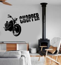 Wall Vinyl Decal Chopper Bike Biker Speed Racing Decor Freedom Amazing 1336Dz - thumbnail 1