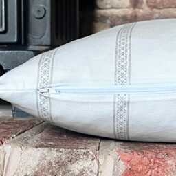 1635. Camilla Stripe in Grey, Handmade 100% Cotton Cushion Cover, Various Sizes - thumbnail 2