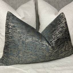Pepin River Cushion Pillow Cover - Teal Gold For Sofa Bed Designer Fabric, Ashley Wilde Fabric- Rectangle Size Double Sided - thumbnail 1