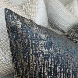 Designer Teal Gold Cushion Cover, Lumbar 12 X 20 - thumbnail 3