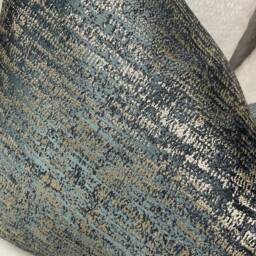 Pepin River Cushion Pillow Cover - Teal Gold For Sofa Bed Designer Fabric, Ashley Wilde Fabric- Rectangle Size Double Sided - thumbnail 3